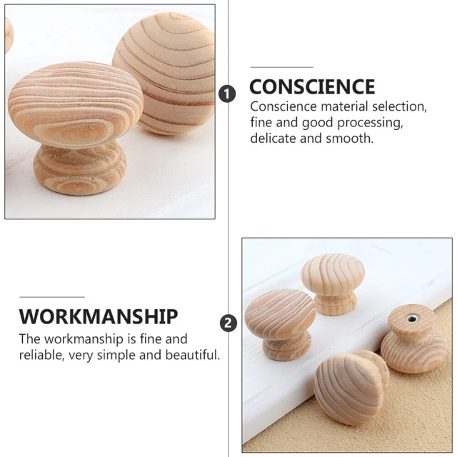 12 Pcs Wood Drawer Pulls Round Glass Drawer Knobs Drawer Handle Cupboard Pulls 7