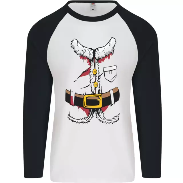 Natale Babbo Natale Costume Uomo L/S Baseball T-Shirt