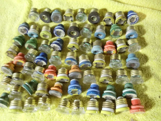 60+ Home Fuses Bussmann  Buss W & Others S and Edison Base Tested 15 20 30 Amp