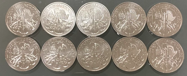 Lot De 10 Pieces De 1,50 Euro En Argent Philarmonique Autriche 2020 Fdc
