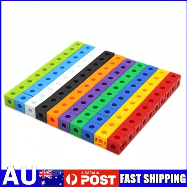 100pcs Mathematics Linking Cubes Children Educational Kids Learning for Boy Girl