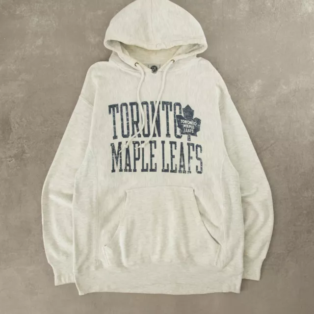 Vintage Toronto Maple Leafs Nhl Hoodie L Men's Light Grey