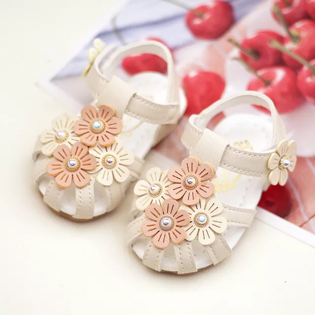 Sandalias para niñas niños sandalias con flores bebé niños niños pequeños zapatos de verano lindos