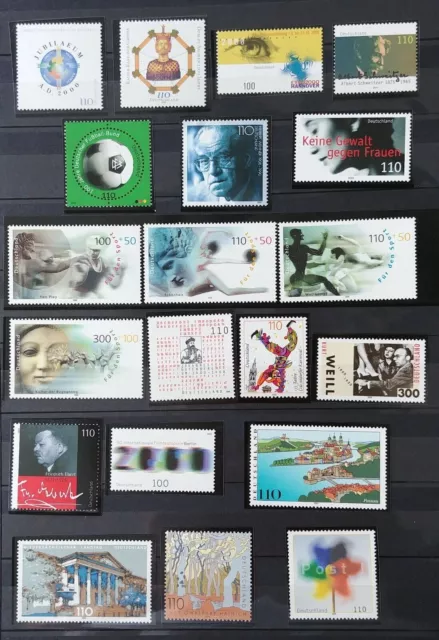 BRD 2000 MiNr 2087-2155 alle Sondermarken Jahrgang 2000 inkl. BEM postfrisch