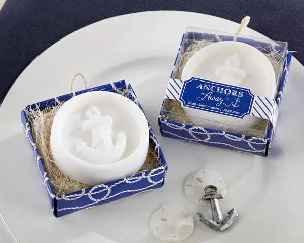 Anchors Away Nautical Beach Theme Scented Soap Bridal Shower Wedding Favors