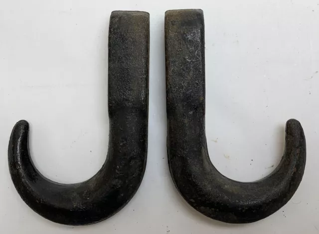 Pair Heavy Duty Tow Hooks Cast Iron Off Road Recovery 4 Wheel 4x4 Bumper Frame