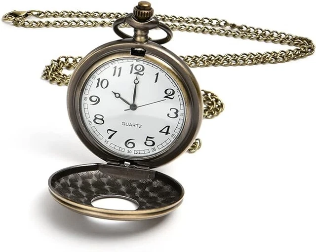 Orologio Da Taschino Vintage Con Catena - Numeri Romani, Argento, Per Uomo E Donna - Foto 7