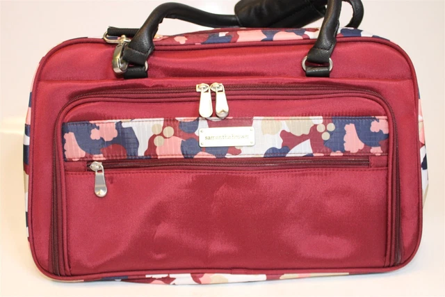 Samantha Brown NEW Large Padded Laptop Cranberry Travel Shoulder Bag Carryall