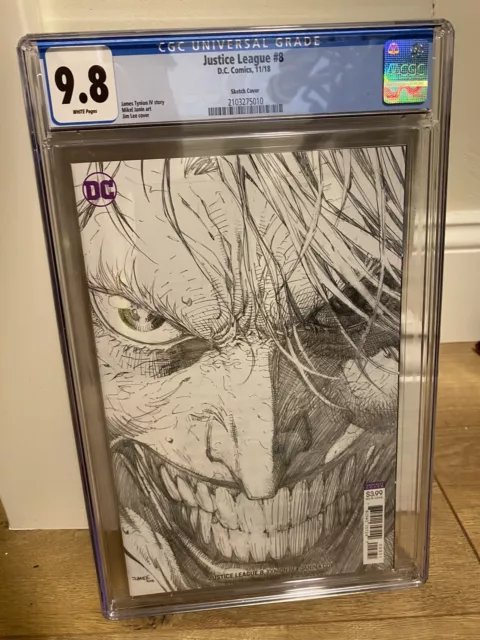 Justice League #8 9.8 CGC NM+ Ultra Rare 1:100 Jim Lee Joker Sketch Variant