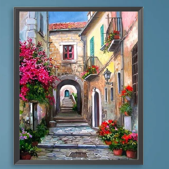 Paint By Numbers Kit DIY Oil Art Alley Picture Home Wall Decoration 40x50cm