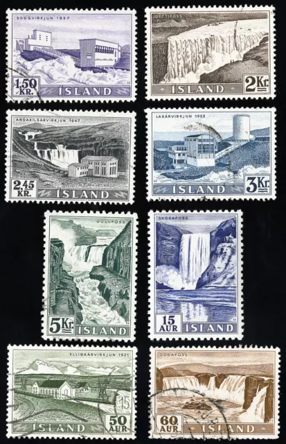 Iceland Stamps # 289-96 Used VF Scott Value $22.00