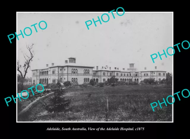 OLD POSTCARD SIZE PHOTO ADELAIDE SOUTH AUSTRALIA THE ADELAIDE HOSPITAL c1875