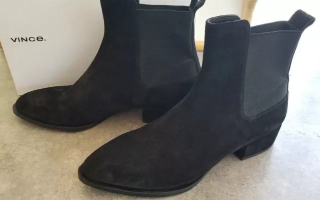 Vince Womens Yarmon Black Suede Chelsea Boot Sz 9.5M $495