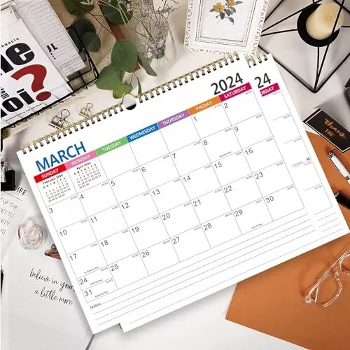 WALL CALENDAR FROM January 2024 June 2025 TearOff Monthly Desk