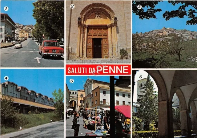 Cartolina - Postcard - Saluti da - Penne - Vedutine - 1982 (Pescara)