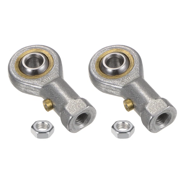 2pcs PHS5 5mm Bore Rod End Bearing M5x0.8 Female Right Hand Thread, with Jam Nut