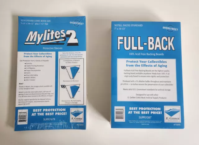 50 Standard Comic Book Mylites 2 Bags 725M2 & Full Backs 700Fb - Box Shipped