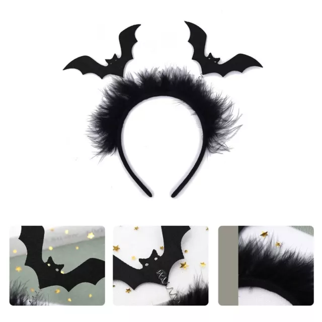 Bat Hair Hoop Halloween Black Headband Hair Accessories for Women Girls Concerts 2