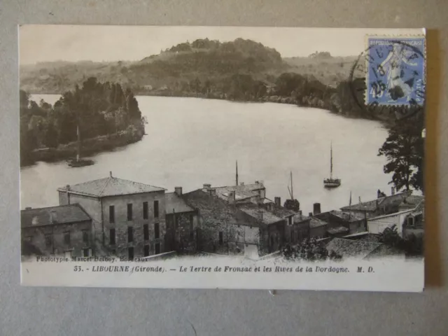 Cpa Libourne (33) Le Mertre De Fronsac Et Les Rives De La Dordogne