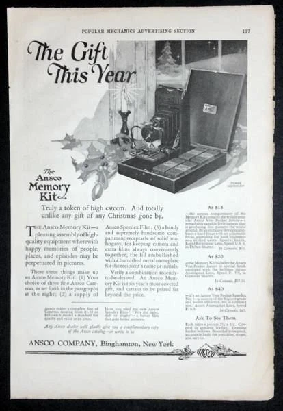 1922 Ansco Memory Kit AD Vest Pocket Jr. - Speedex No.3 “The Gift ThisYear”