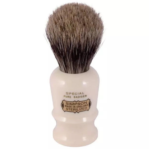 Simpsons Special Pure Badger Hair Shaving Brush With Imitation Ivory Handle