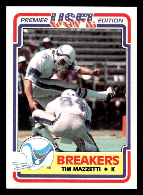 1984 Topps USFL Football #78 Tim Mazzetti New Orleans Breakers 1