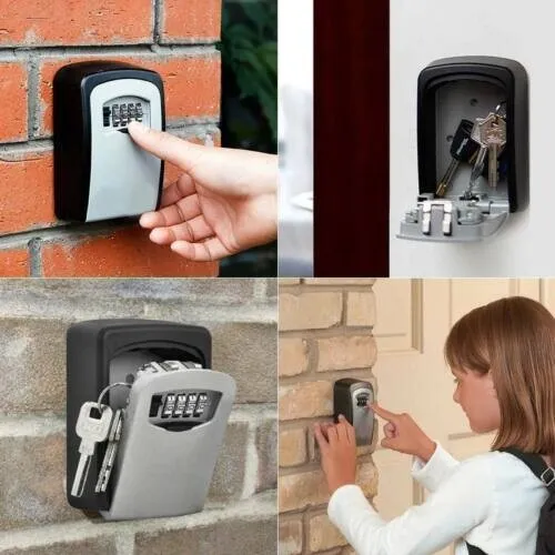4 Digit Key Safe Box Wall Mounted Outdoor High Security Code Lock-Storage Home