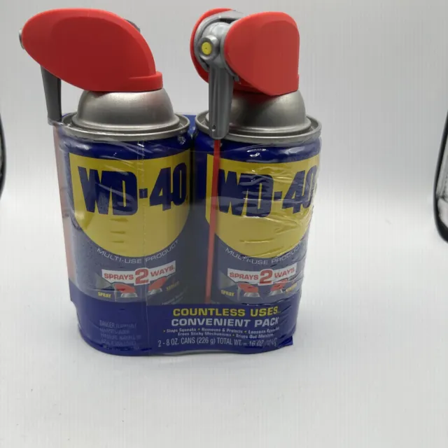 wd-40 8 oz. Multi-Use Product, Multi-Purpose Lubricant Spray Smart Straw 2-Pack