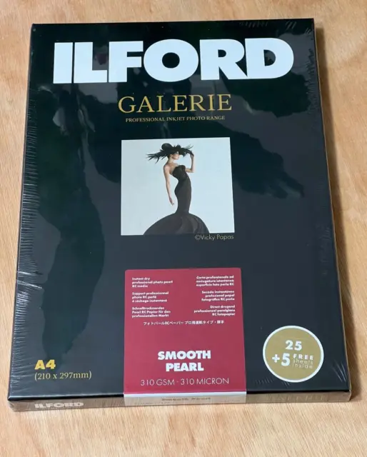 Ilford Galerie Smooth Pearl 310gsm Inkjet Paper A4 30 sheets.