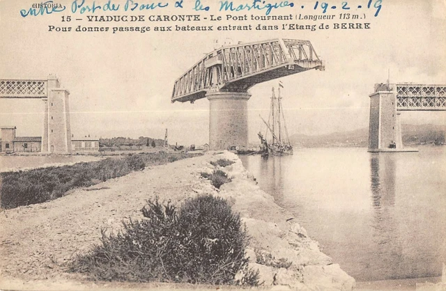 Cpa 13 Viaduc De Caronte Le Pont Tournant Etang De Berre