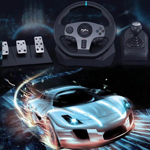 PXNV9 RACING GAMING Steering Wheel Pedals Bus Driving Simulator For