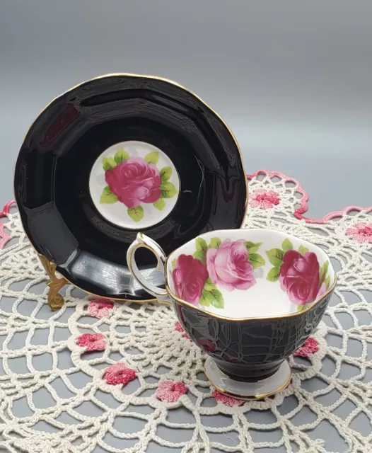 Royal Albert Old English Rose Black Tea Cup Saucer Set Bone China England