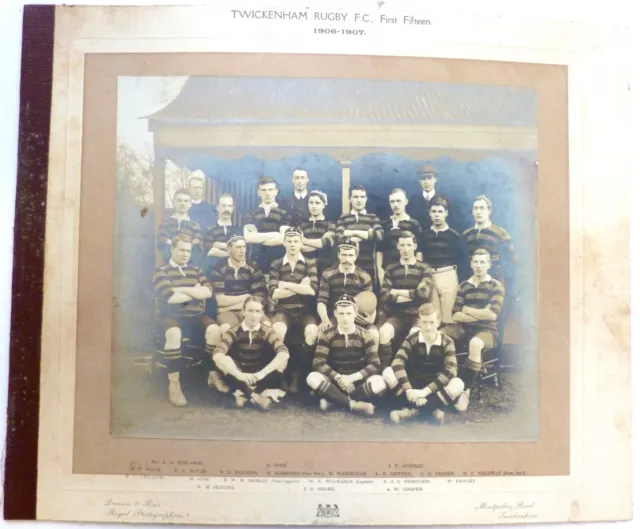 Original Twickenham Rugby Football Club Team Photograph 1906-07