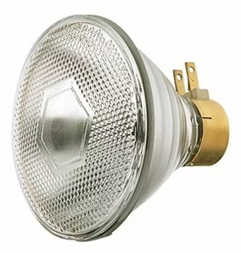 Satco S4803 - 120 watt PAR38 Incandescent Bulb, Clear, Side Prong Base