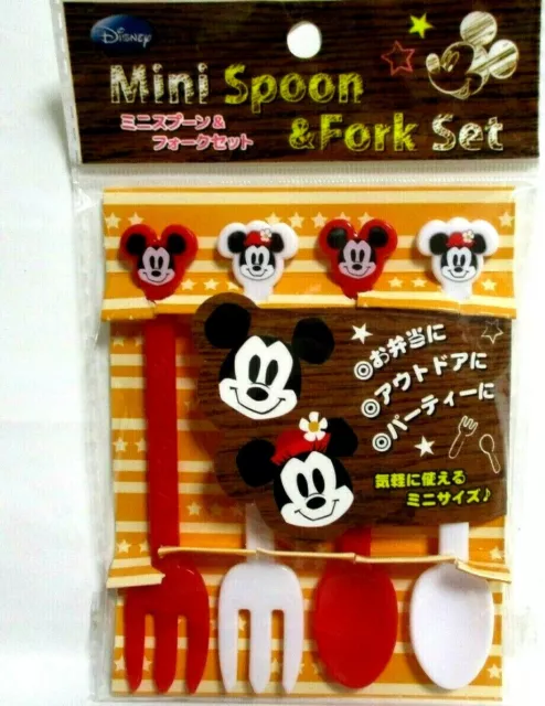 Disney  mini Spoon Fork  4pcs red white