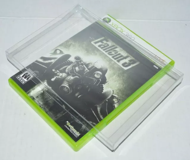 5 Game Clear Plastic Protective Cases Sleeves Display For Microsoft Xbox 360