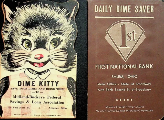 Two Dime Saver Bank  Books From Alliance And Salem, Ohio - Cc-29