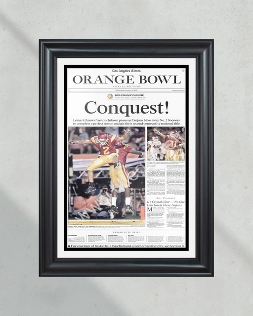 2004 USC Trojans NCAA College Football National Champions Framed Front Page News
