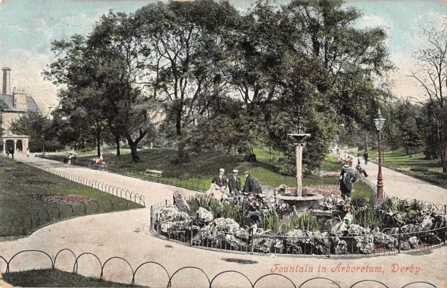 BR97691 fountain in arboretum derby   uk