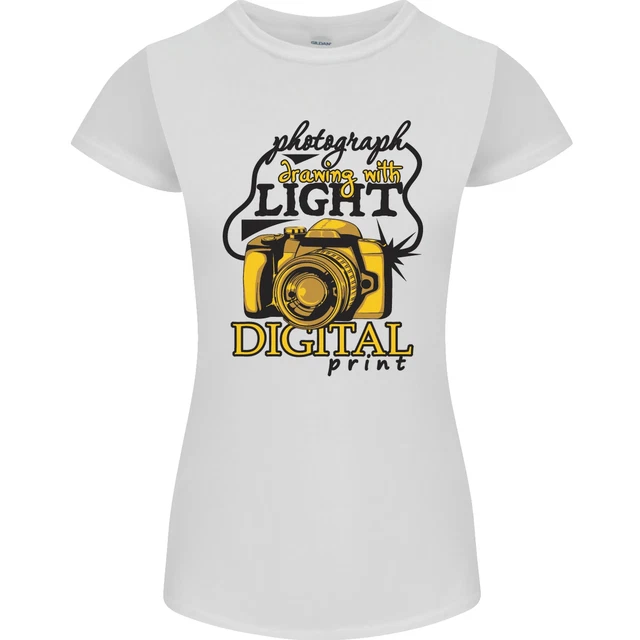 T-shirt donna Petite Cut disegno fotografico con fotografo leggero