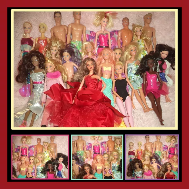 Barbies Doll MIXED LOT MATTEL BARBIE & Boy DOLLS LOT OF 7 Mermaid Nurse  Color Re