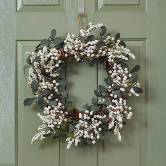 60cm Large Christmas Winter Berry Outdoor Hanging Door Wreath Xmas Decoration