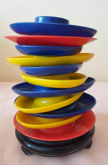 11xVintage Egg cups mix colour Space age Pop art design70s collectable