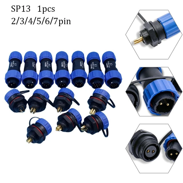 SP13 Series Connector Easy to Install 2 Pin Rated 5 25A Waterproof IP68
