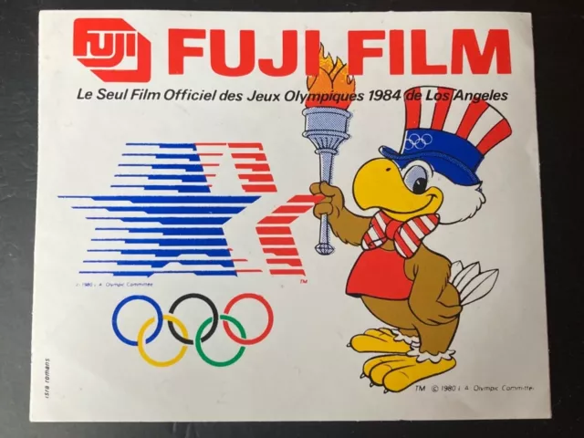 Autocollant sticker vintage publicitaire Fujifilm Jeux olympiques 84 Los Angeles