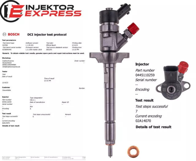 0445110259  5M5Q9F593AA Einspritzdüse Injektor CITROEN PEUGEOT FORD VOLVO