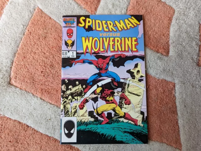 Spider-Man Vs Wolverine - 1987 - VF - Ned Leeds Death - Marvel Comic - 1st Print