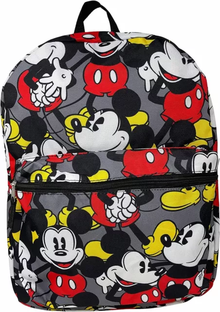 Disney Mickey Mouse 16 Inch Large School Backpack for Kids with All Over Print