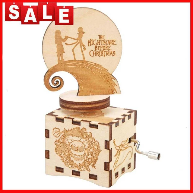 Retro Wooden Manual Music Box Cranked Handle Child Birthday Gift Home Decoration