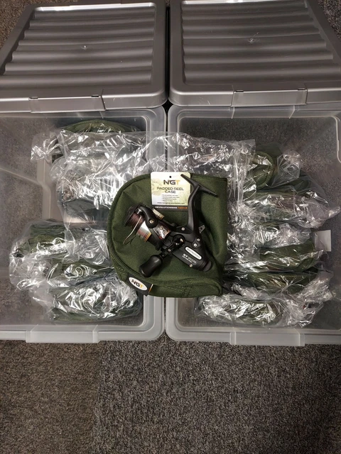 NGT Padded Fishing Olive Green Reel Holder Cases For Carp Coarse Reels